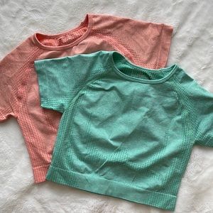 Two Fitted Gym CropTops Medium